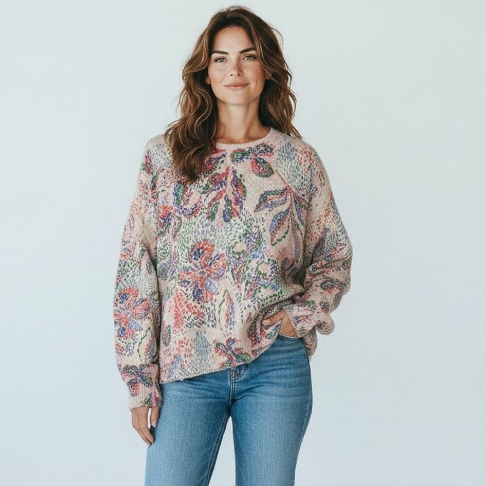M Sundry Sweater Pullover Thin Soft Knit Anthropolgie Crewneck Women's